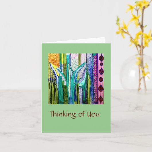 考えるの カード (黄色い花)