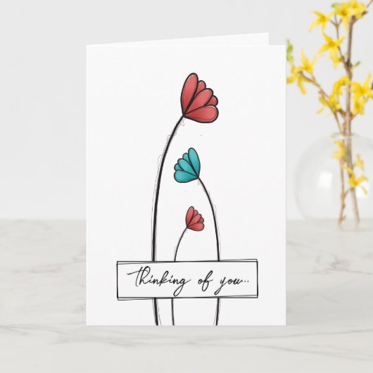 考えるの カード (黄色い花)