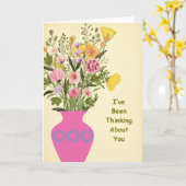 考えるの カード (黄色い花)