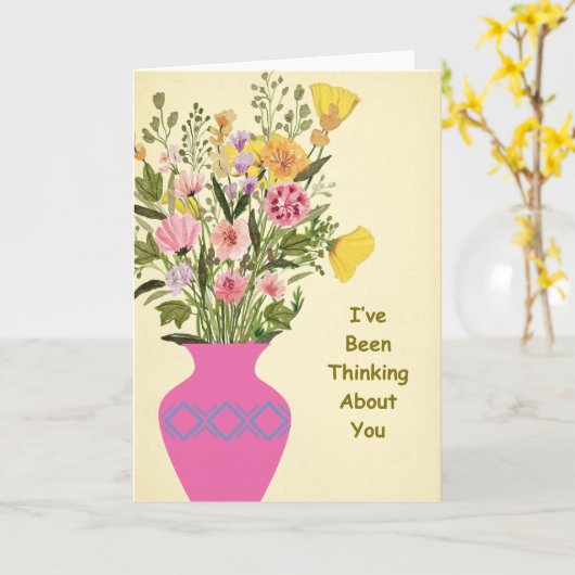 考えるの カード (黄色い花)