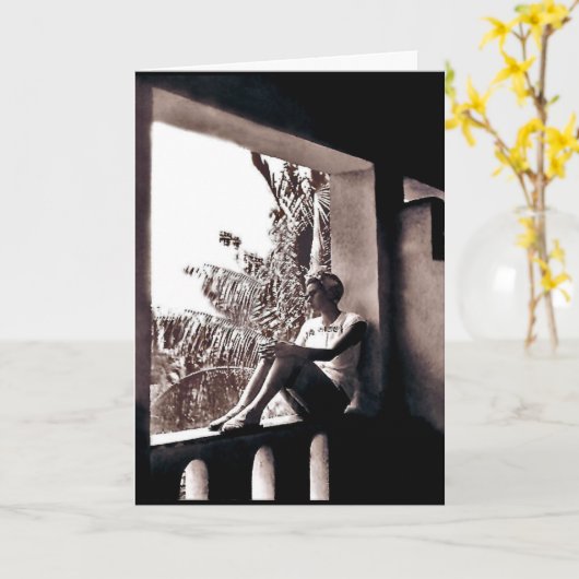 考えるの カード (黄色い花)