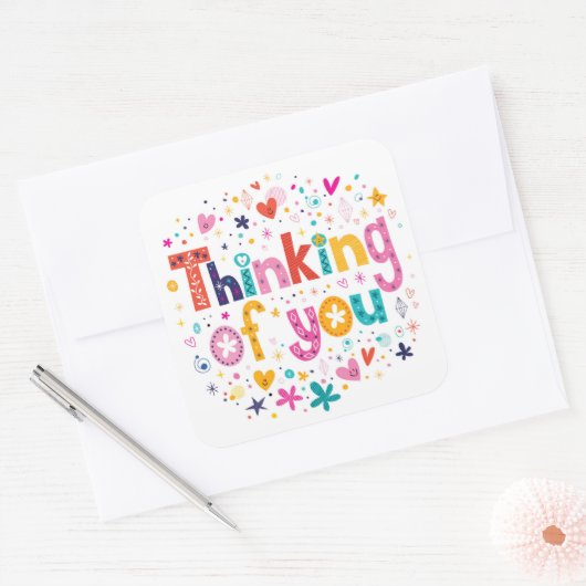 考えるの スクエアシール (封筒)