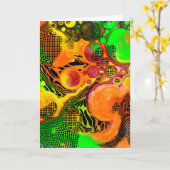 考えるの |抽象芸術カラフル流体アートカード カード (黄色い花)