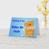 考えるのBear Card カード (黄色い花)