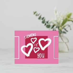 考えるのViva Magenta Pink Valentines 箔シーズンポストカード
