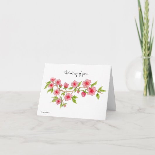 考えるのYouさくらんぼBlomsノートカード カード (正面)
