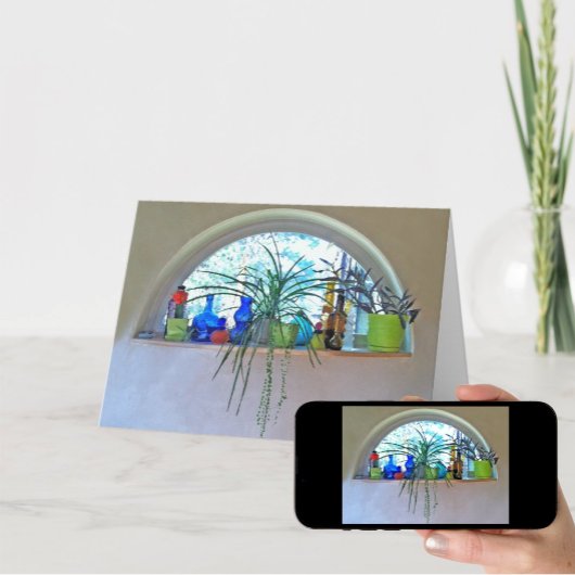 考えるのYouボトルカラフルウィンドウの水色 カード