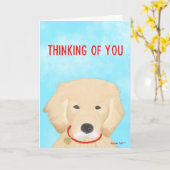 考えるのYou Dog Card Golden Retriever カード (黄色い花)