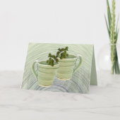 考えるのYou Green Cupsミント写真テンプレート カード (正面)