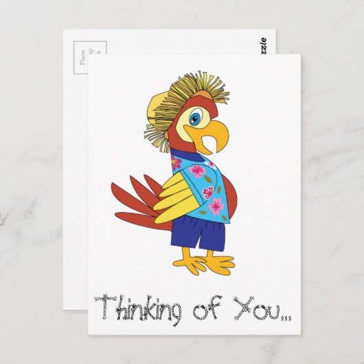 考えるのYou Island Parrotはがき ポストカード (正面/裏面)