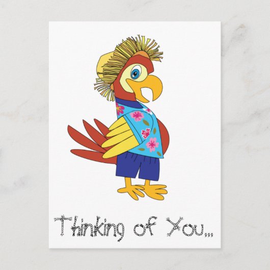 考えるのYou Island Parrotはがき ポストカード (正面)