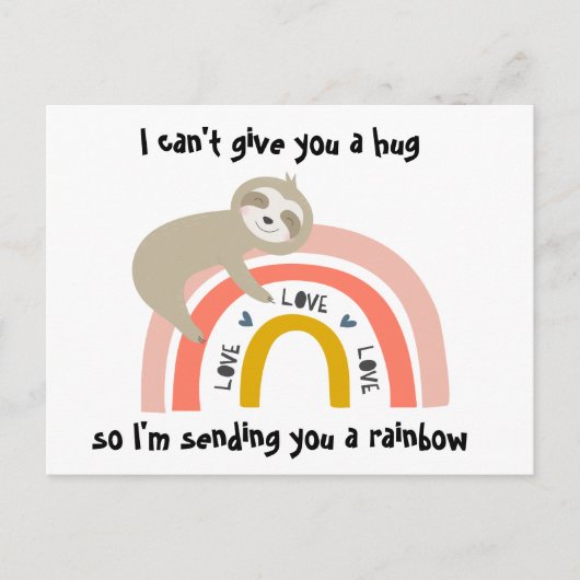 考えるのYou Rainbow Sloth Post Card ポストカード (正面)