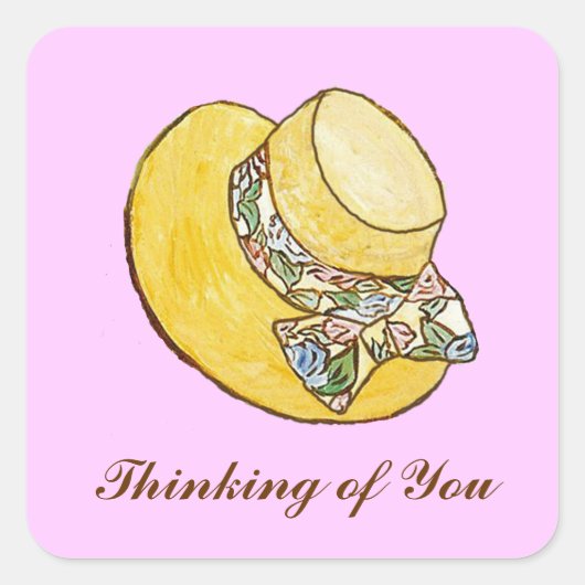 考えるのYou Straw Hat Sticker スクエアシール (正面)