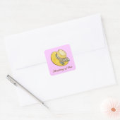 考えるのYou Straw Hat Sticker スクエアシール (封筒)