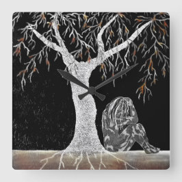 考えるべき人生の一分野 スクエア壁時計