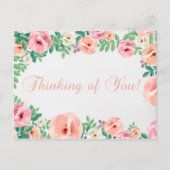 考えるズ・オブ・ユー・パステルかわいらし・ピンク・フローラ ポストカード (正面)