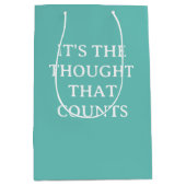 考える人あるある 面白い ミディアムペーパーバッグ (正面)