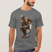 考える人 おもしろ Tシャツ (正面)