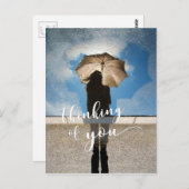 「考える君の娘」プールに映る傘 ポストカード (正面/裏面)