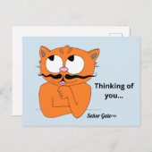 「考える君の…」 かわいい口ひげ ポストカード (正面/裏面)