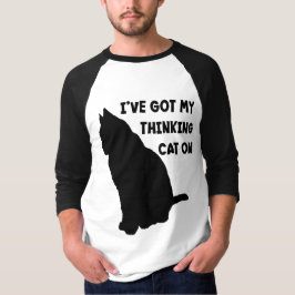考える猫を従えました 面白いたとえクイズ Tシャツ