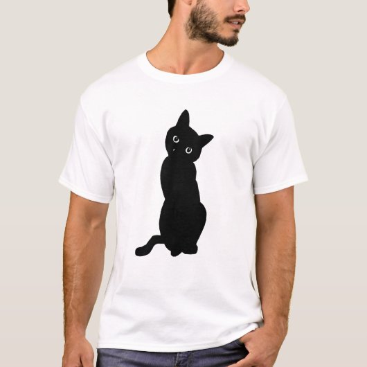 考える猫 Tシャツ (正面)
