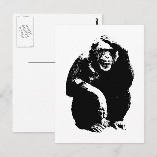 考える猿 ポストカード (正面/裏面)