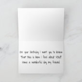 「考えるMY *****最高の FRIEND****」ハッピーバースデー カード (内部)