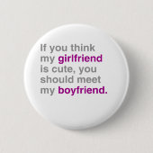 考えれば私のガールフレンドはかわいいです 缶バッジ (正面)