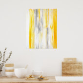 考えグレーとイエローの抽象芸術ポスター ポスター (キッチン)