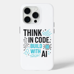 考えコードビルドAIケース テクニカルビルダーのカバー iPhone 15 PROケース