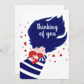 考えズ・オブ・ユー・ガール・ホールディング赤いハート シーズンカード (正面/裏面)