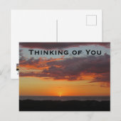 考えズ・オブ・ユー・パシフィック海・ブライト・オレンジ・サンセット ポストカード (正面/裏面)