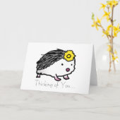 考えハリネズミ、あなたの考えることを…開花して下さい カード (黄色い花)