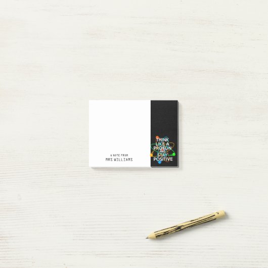 考えパーソナライズされた全く不動の状態で前向きある ポストイット (デスク上)