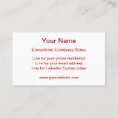 考えプロフェッショナルモダン 名刺 (裏面)