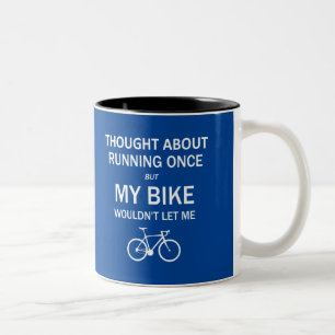 考えランニングの事だ自転車が私を許さない ツートーンマグカップ
