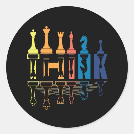 考えレトロヴィンテージチェス片選手コーチボーア ラウンドシール (正面)