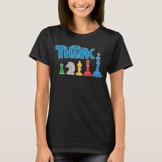 考えレトロヴィンテージチェス駒プレイヤーチェスコア Tシャツ