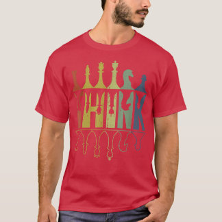 考えレトロヴィンテージチェス駒プレーヤーギフトチェ Tシャツ