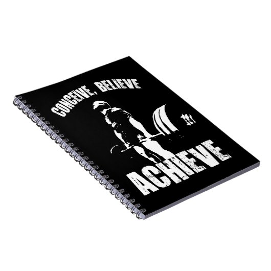考え信じる、達成 – トレーニングやる気を起こさせる ノートブック (右側)