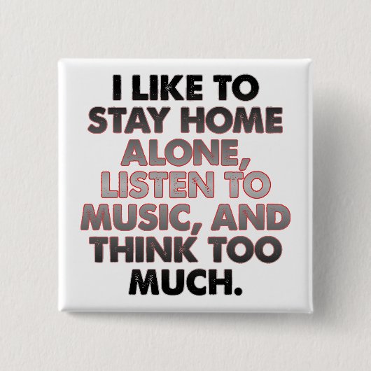 考え内向きボタおもしろいンバッジピン 缶バッジ (正面)