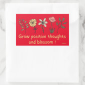 考え前向きと花を咲かせやる気を起こさせるる 長方形シール (バッグ)