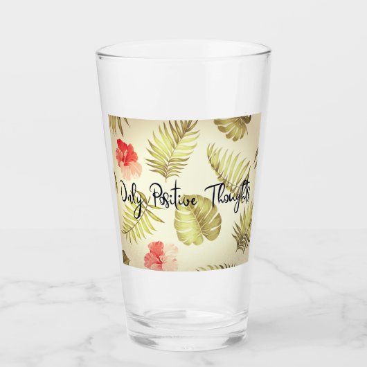 考え前向きのみ タンブラーグラス (正面)