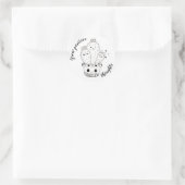 考え前向きを育てる//おもしろいCacti Doodle ラウンドシール (バッグ)