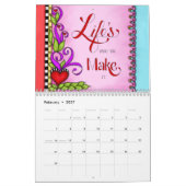 考え前向きカレンダー カレンダー (2月 2027)