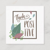 考え前向き動機付け引用文 スクエア名刺 (正面)