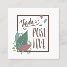 考え前向き動機付け引用文 スクエア名刺