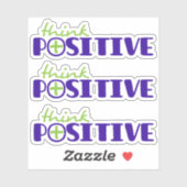 考え前向き緑の青と文字 シール (シート)