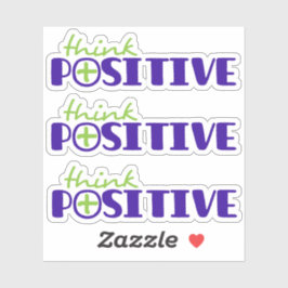 考え前向き緑の青と文字 シール